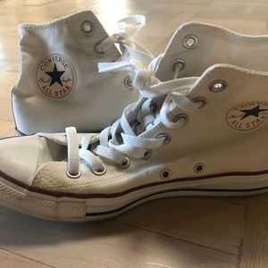 White Hi Top Converse Chuck All Stars